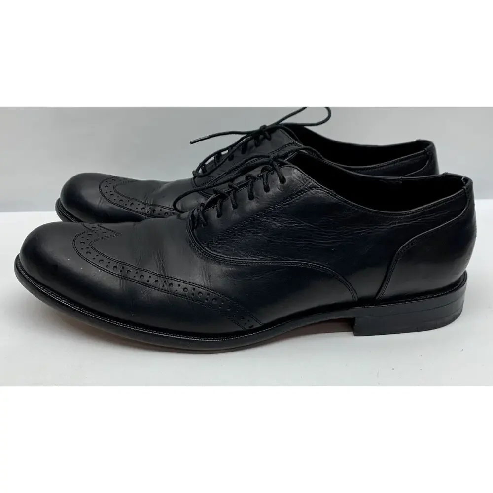 Cole Haan Air Pitney Black Leather Wingtop‎ Oxfords C09149 sz: US 11.5 M